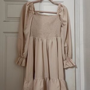 Long Sleeve Cream Dress